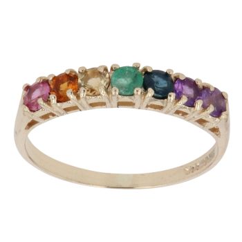 9ct Yellow Gold Multi Gemstone Ring
