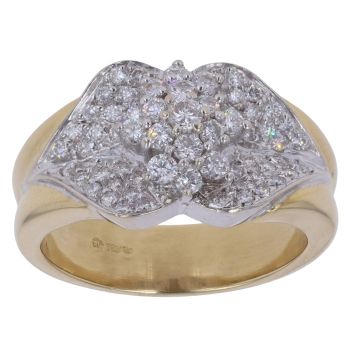 18ct Yellow Gold 0.65ct Brilliant Cut Diamond Cluster Ring