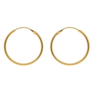 22ct Yellow Gold Classic Plain Hoop Earrings