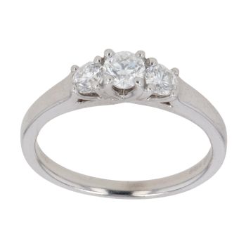 Platinum 0.51ct Brilliant Cut Diamond Trilogy Ring