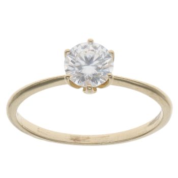 9ct Yellow Gold Moissanite Solitaire Ring