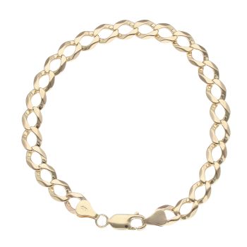9ct Yellow Gold Curb Bracelet 8"