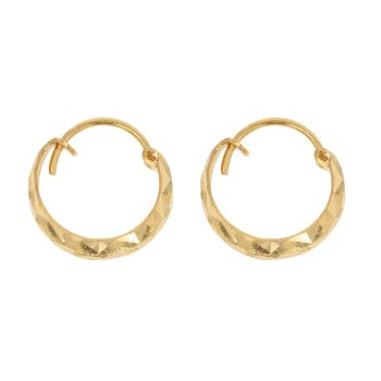 22ct Yellow Gold Diamond Cut Hoop Earrings