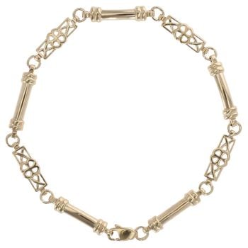 9ct Yellow Gold Patterned Fancy Bracelet 7"