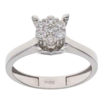 18ct White Gold 0.33ct Brilliant Cut Diamond Cluster Ring
