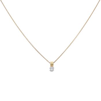 18ct Yellow Gold 0.15ct Diamond Solitaire Pendant and Chain 18"