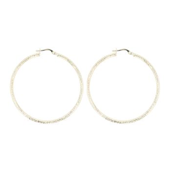 14ct Yellow Gold Diamond Cut Hoop Earrings