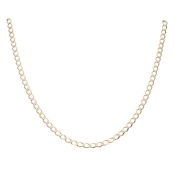 9ct Yellow Gold Plain Curb Chain 18"