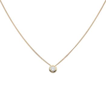 18ct Yellow Gold 0.33ct Brilliant Cut Diamond Solitaire Pendant and Chain 18"