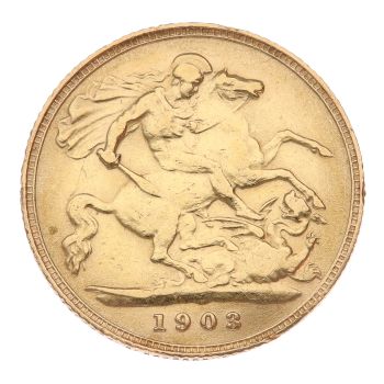 1903 Edward VII Large Head UK Half Sovereign Coin
