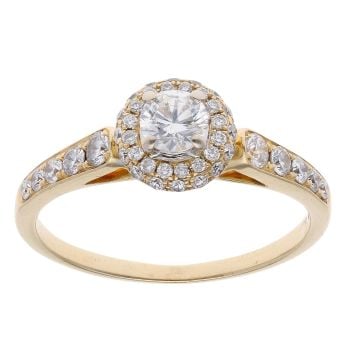 18ct Yellow Gold 0.70ct Brilliant Cut Diamond Cluster Ring