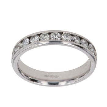18ct White Gold 1.00ct Brilliant Cut Diamond Half Eternity Ring