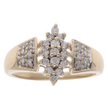 9ct Yellow Gold 0.25ct Brilliant Cut Diamond Cluster Ring