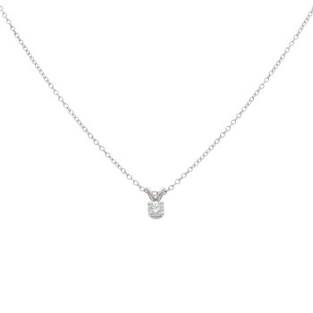 18ct White Gold 0.32ct Brilliant Cut Diamond Pendant And Chain 16"