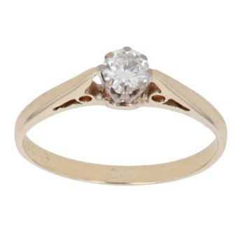 9ct Yellow Gold 0.25ct Brilliant Cut Diamond Solitaire Ring