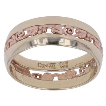 9ct Yellow and Rose Gold Tree Of Life Clogau Band Ring