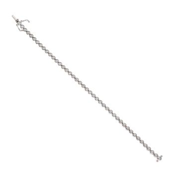 18ct White Gold 0.85ct Brilliant Cut Diamond Tennis Bracelet 7"
