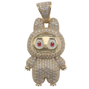 9ct Yellow Gold Cubic Zirconia Bunny Pendant