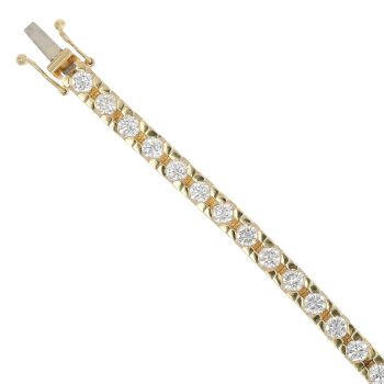 18ct Yellow Gold 4.75ct Brilliant Cut Diamond Tennis Bracelet 7.5"