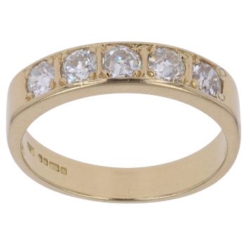 18ct Yellow Gold 0.55ct Old Cut Diamond Five Stone Ring