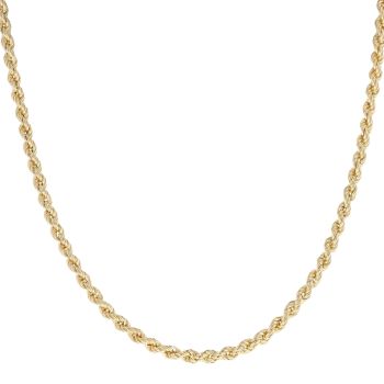 Gold Plated Silver Rope Chain 20"