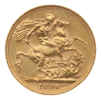 1896 Victoria Old Head UK Full Sovereign Coin