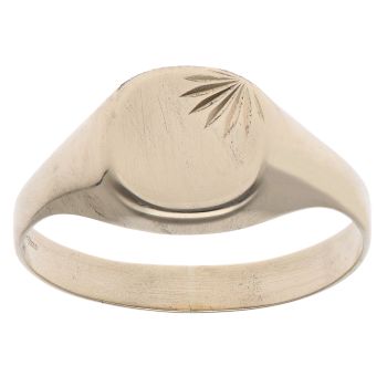 9ct Yellow Gold Patterned Signet Ring