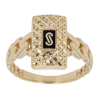 14ct Yellow Gold Monaco Classic Plain Flex Link Signet Ring