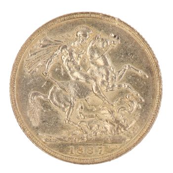 1887 Victoria Jubilee head UK Full Sovereign Coin