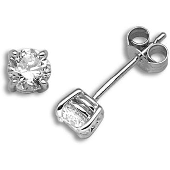 18 Carat White Gold 1ct Clawset Earrings