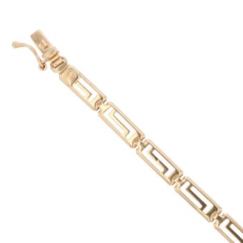 14ct Yellow Gold Greek Key Fancy Bracelet 7"