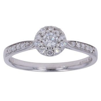 18ct White Gold 0.36ct Brilliant Cut Diamond Cluster Ring