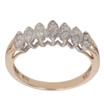 9ct Yellow Gold 0.25ct Brilliant Cut Diamond Fancy Ring