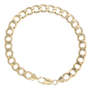 9ct Yellow Gold Curb Bracelet 9"