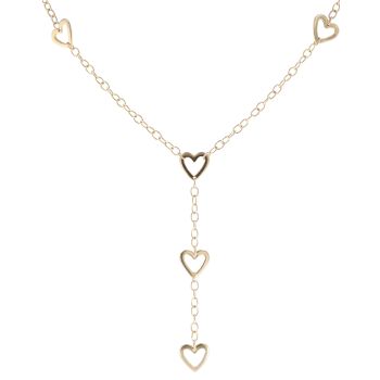 9ct Yellow Gold Heart Dangle Chain 20"