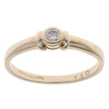 9ct Yellow Gold 0.10ct Diamond Solitaire Ring