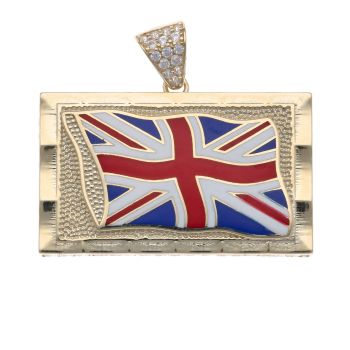 9ct Yellow Gold Union Jack Flag Pendant