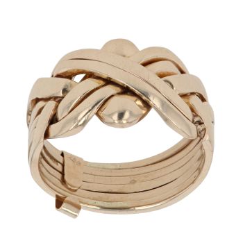 9ct Yellow Gold Six Row Puzzle Ring