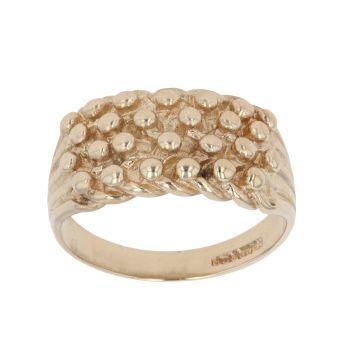 9ct Yellow Gold Four Row Keeper Ring