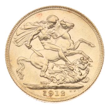 1912 George V Large Head UK Full Sovereign Coin