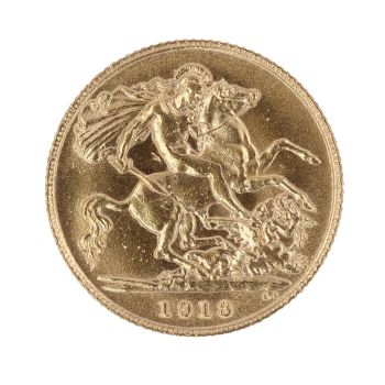 1913 George V Large Head UK Half Sovereign Coin