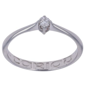 9ct White Gold 0.10ct Diamond Solitaire Clogau Ring