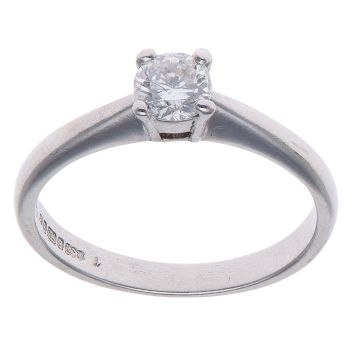 18ct White Gold 0.34ct Brilliant Cut Diamond Solitaire Ring