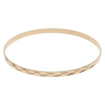 9ct Yellow Gold Patterned Solid Bangle