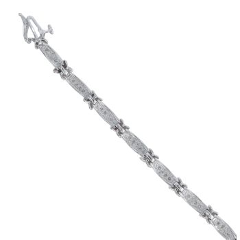 9ct White Gold 0.60ct Brilliant Cut Diamond Bracelet 7.5"