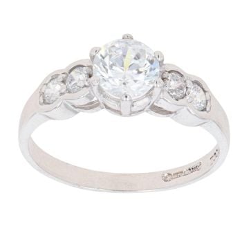 14ct White Gold Cubic Zirconia Dress Ring