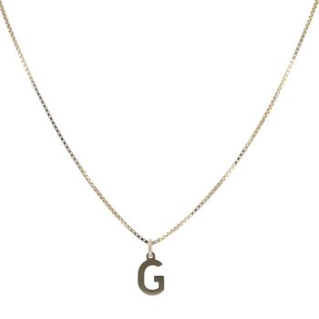 9ct Yellow Gold Initial 'G' Pendant And Chain 20"