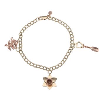 9ct Yellow Gold Clogau Charm Bracelet 7.5"