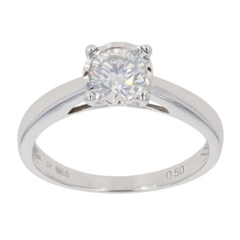 18ct White Gold 0.50ct Brilliant Cut Diamond Solitaire Ring
