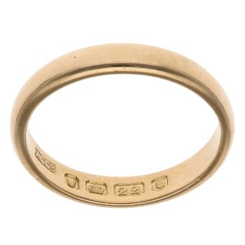 22ct Yellow Gold Wedding Band 3.65mm